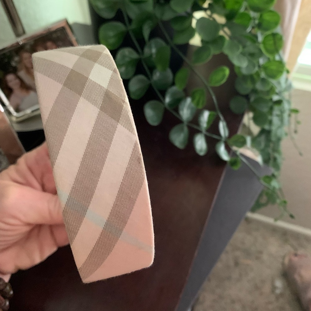 Pink Burberry Nova check headband.